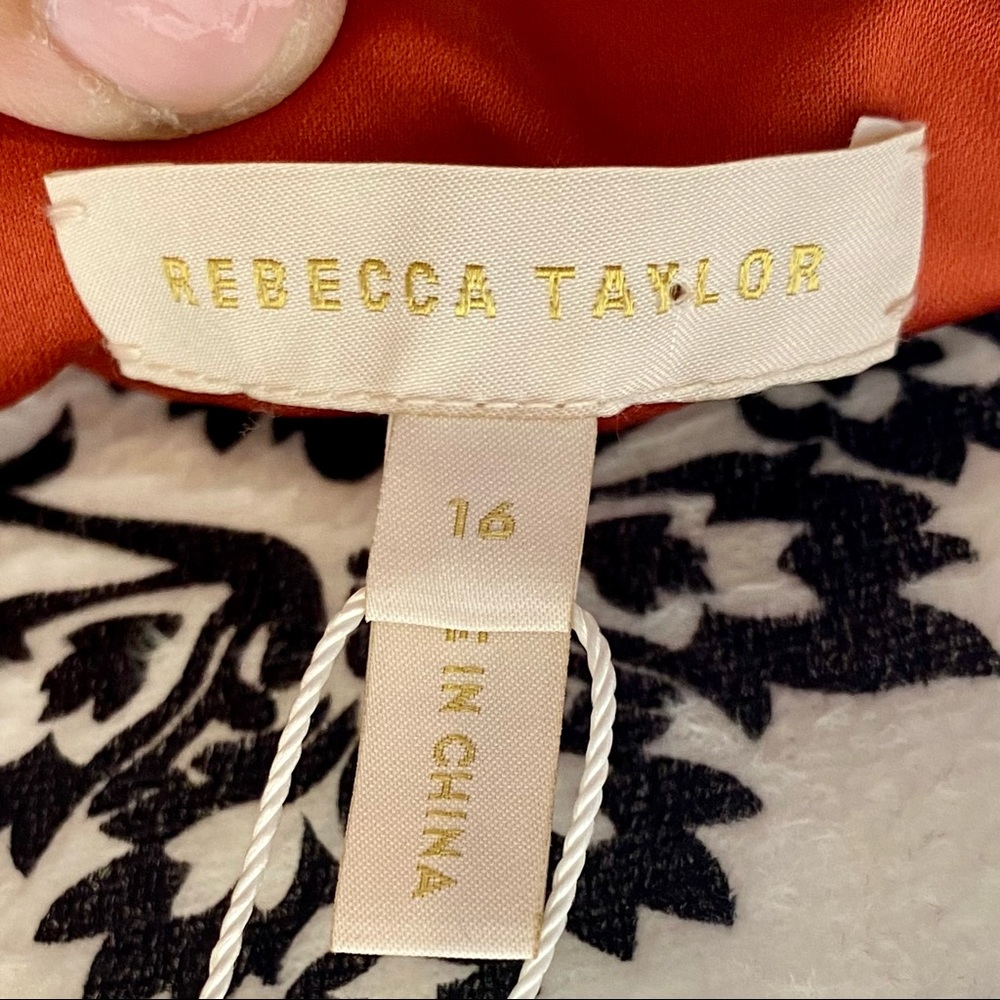 Rebecca Taylor NWT Ruched Top Long Dress Pomodoro Size 16 - Picture 10 of 16